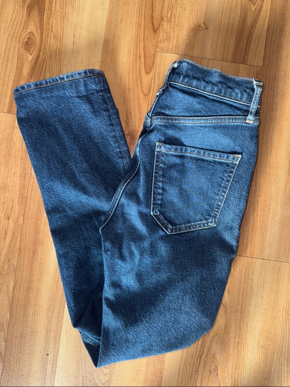Ağolde High Rise Jeans Size 24 Dark Blue Indigo Straight-Leg